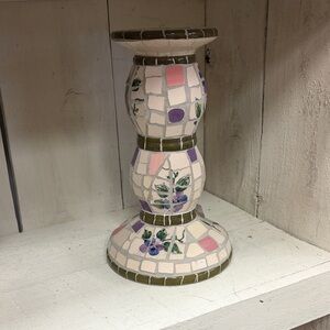Floral Mosaic Candle Holder